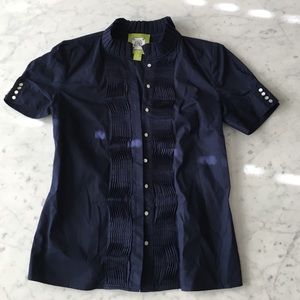 Elizabeth McKay Navy top